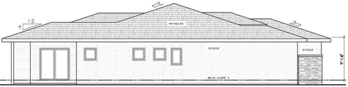 Right Elevation for House Plan #153781