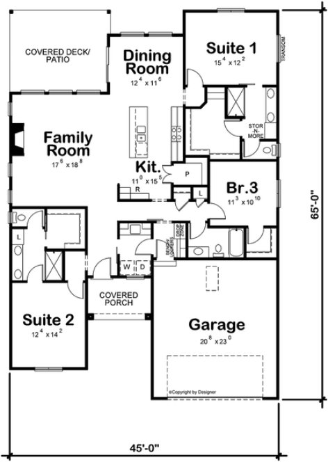 Main Floor Plan for House Plan #153781