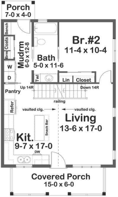 Main Floor Plan for House Plan #203145