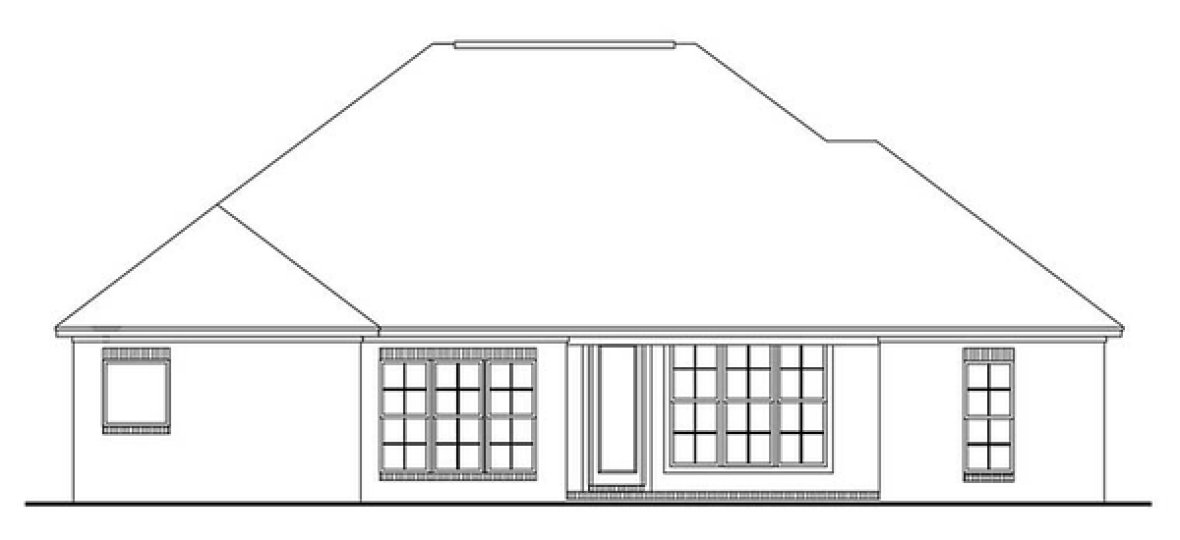 Rear Elevation for House Plan #306061