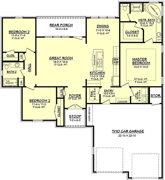 Main Floor Plan for House Plan #306061
