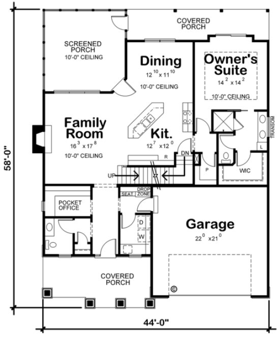 Main Floor Plan for House Plan #159781