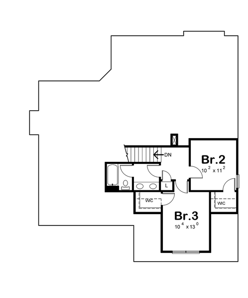 Second Floor Plan for House Plan #159781