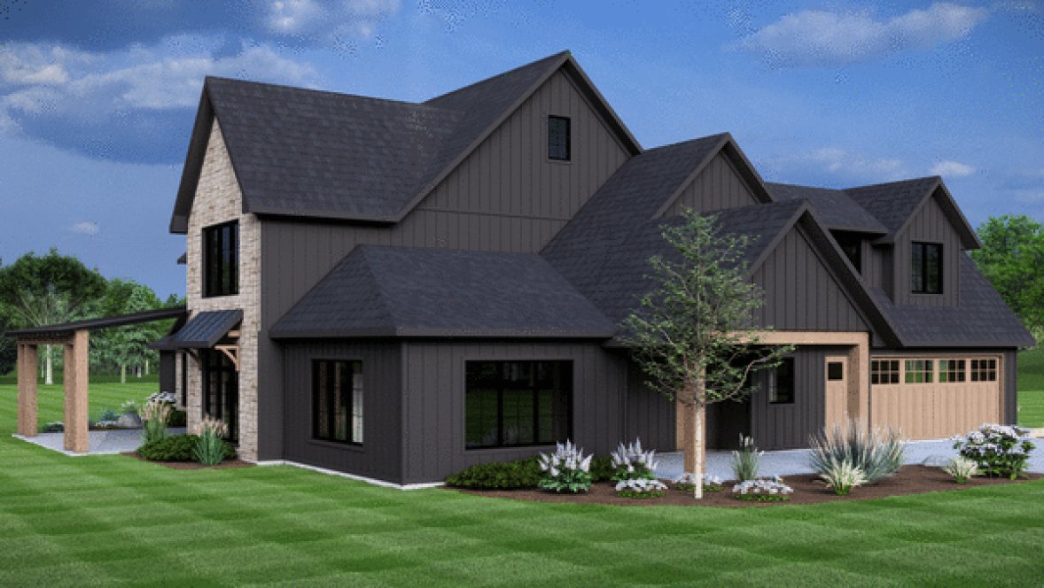 Left Elevation for House Plan #752945
