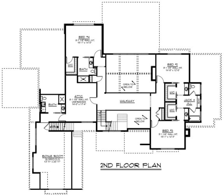Second Floor Plan for House Plan #752945