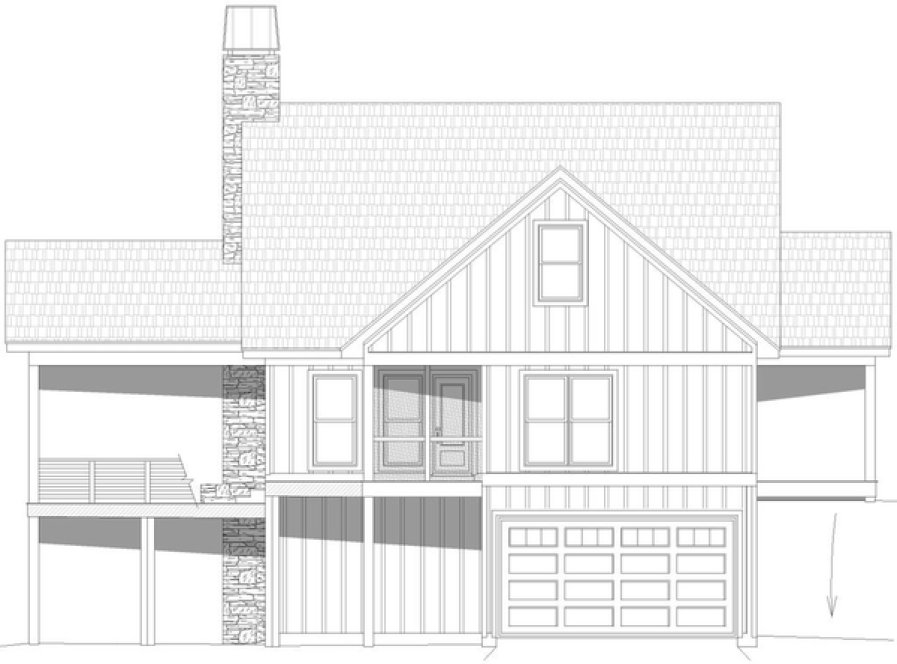 Left Elevation for House Plan #699442