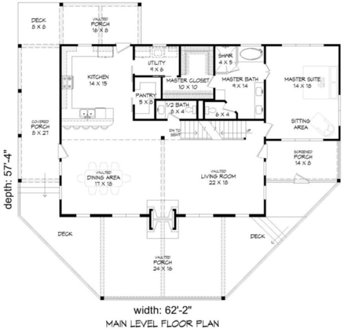 Main Floor Plan for House Plan #699442