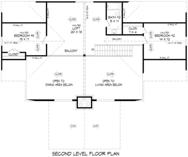 Second Floor Plan for House Plan #699442