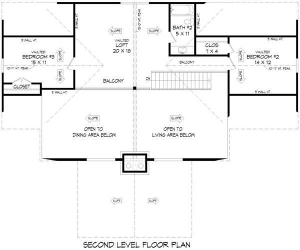 Second Floor Plan for House Plan #699442