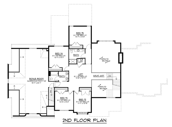 Second Floor Plan for House Plan #758514