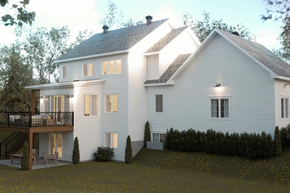 Rear Elevation for House Plan #149573