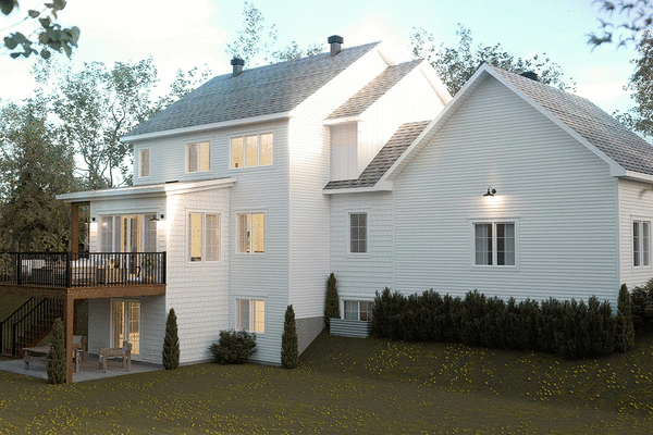 Rear Elevation for House Plan #149573