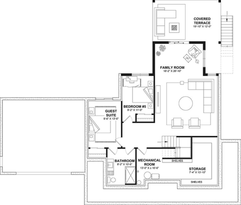 Basement Plan for House Plan #149573