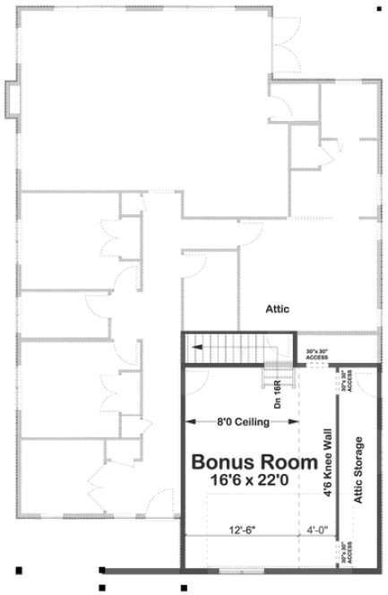 Attic Plan for House Plan #203062