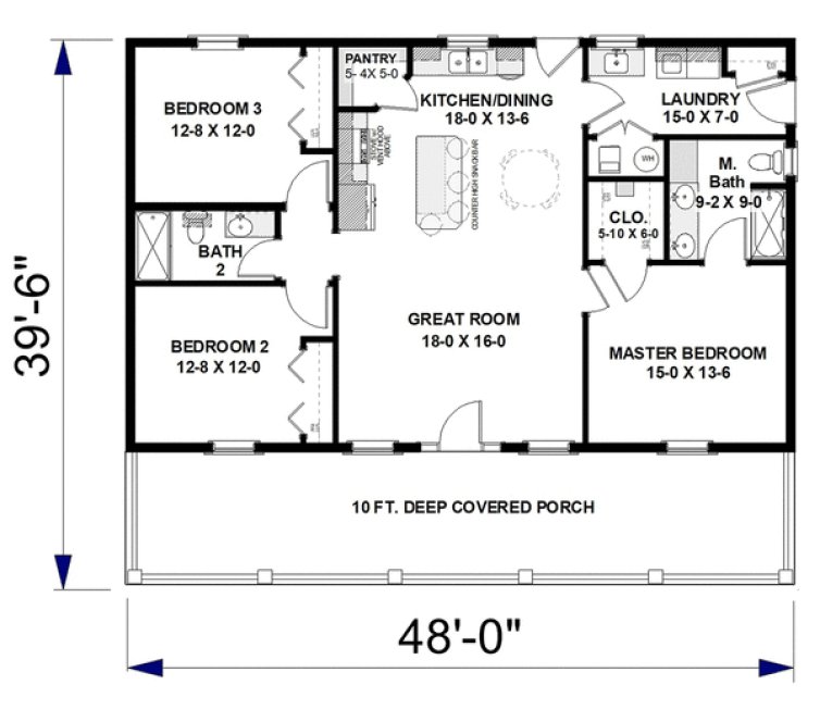 Main Floor Plan for House Plan #436141