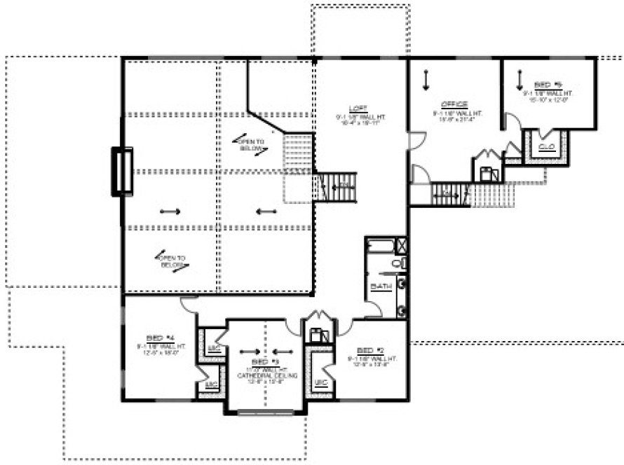 Second Floor Plan for House Plan #758126