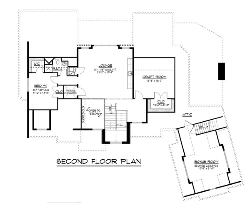 Second Floor Plan for House Plan #754134