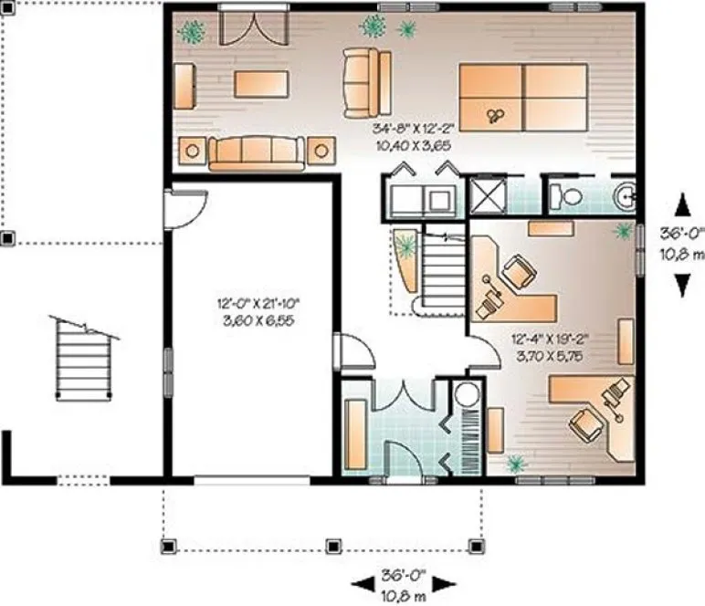 Main Floor Plan for House Plan #145093