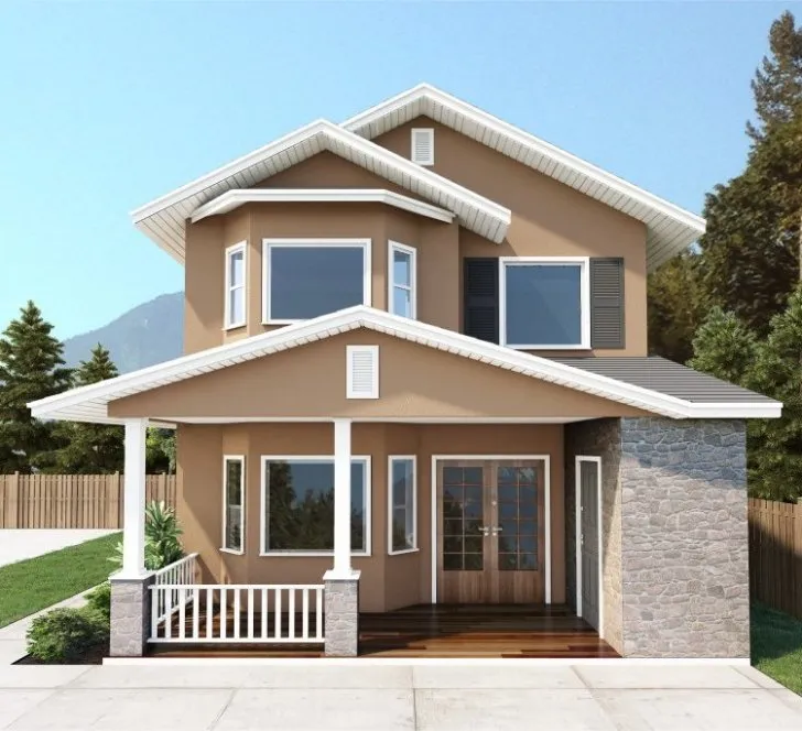 Rear Elevation for House Plan #201441