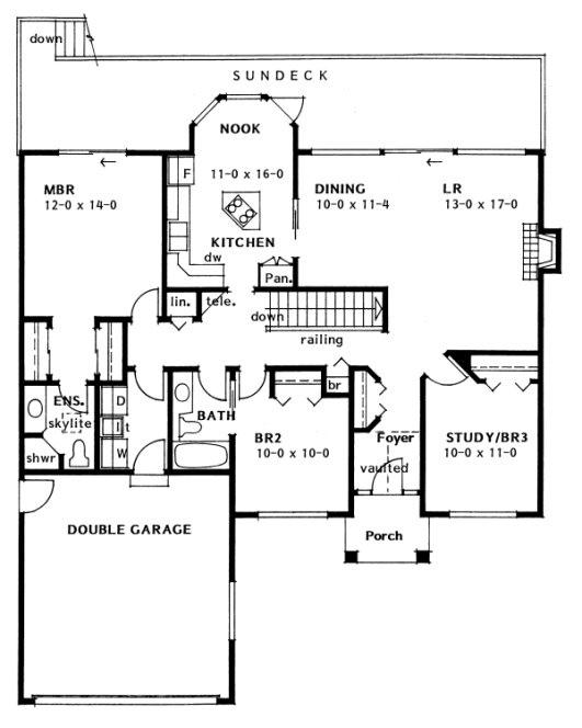 Main Floor Plan for House Plan #201204
