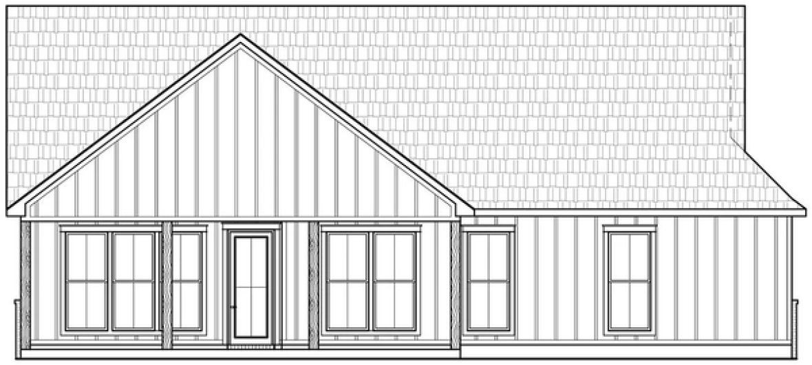 Rear Elevation for House Plan #903791
