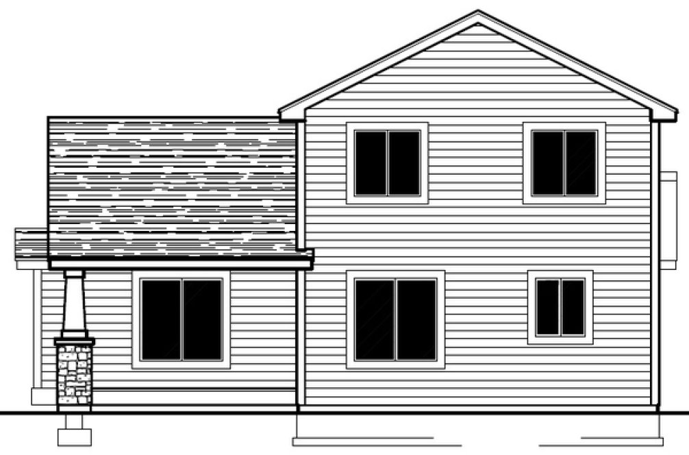 Rear Elevation for House Plan #801331