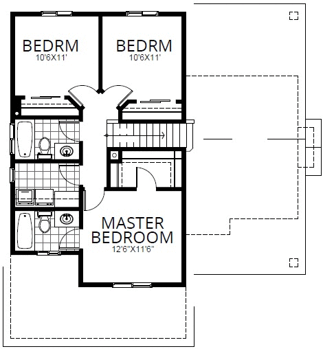 Second Floor Plan for House Plan #801331