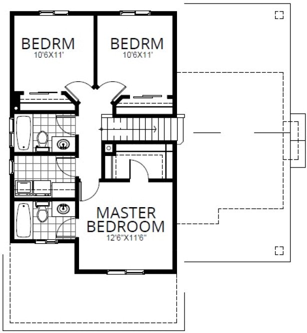 Second Floor Plan for House Plan #801331