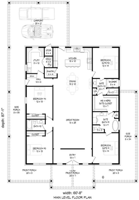 Main Floor Plan for House Plan #693932