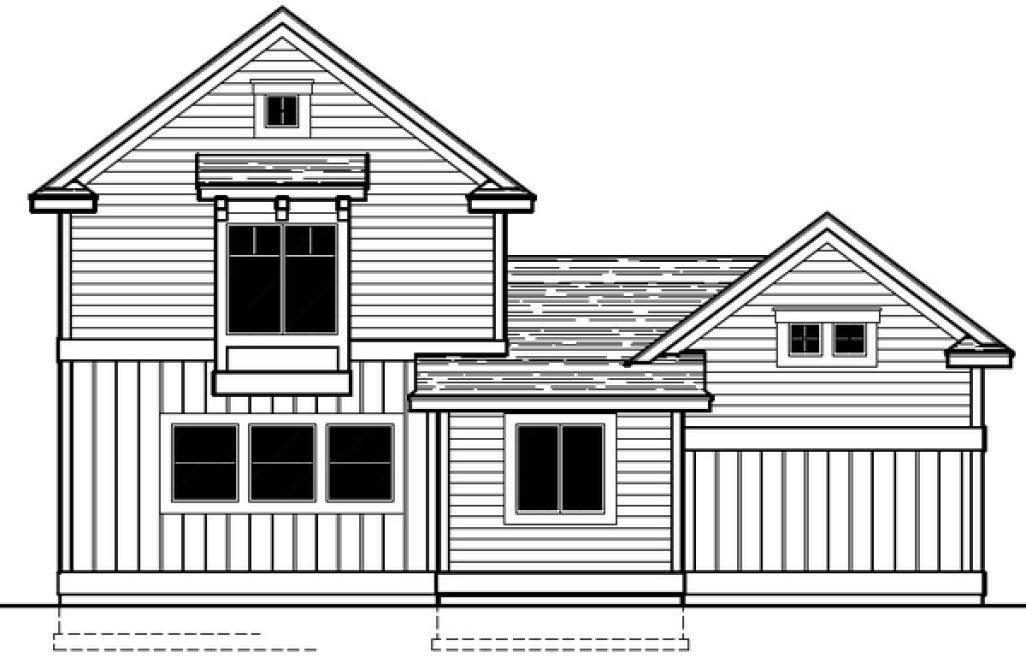 Rear Elevation for House Plan #802411