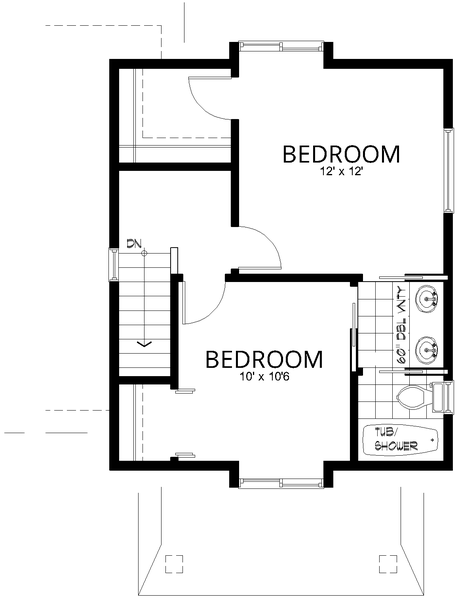 Second Floor Plan for House Plan #802411