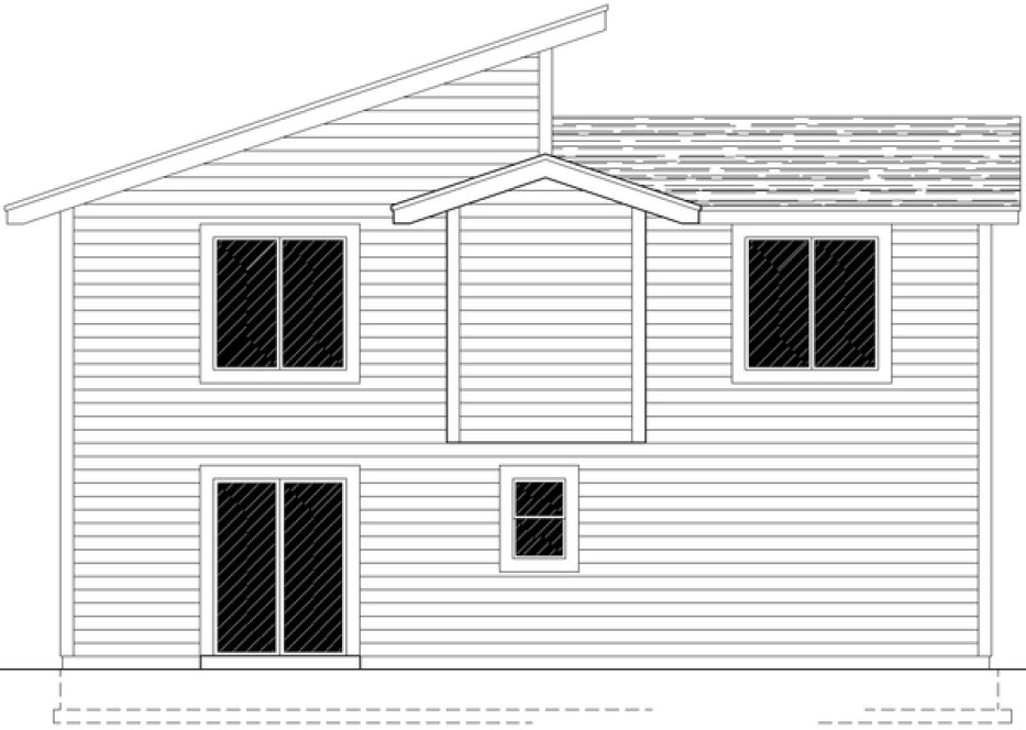 Rear Elevation for House Plan #802111