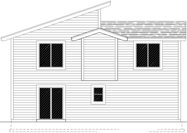 Rear Elevation for House Plan #802111