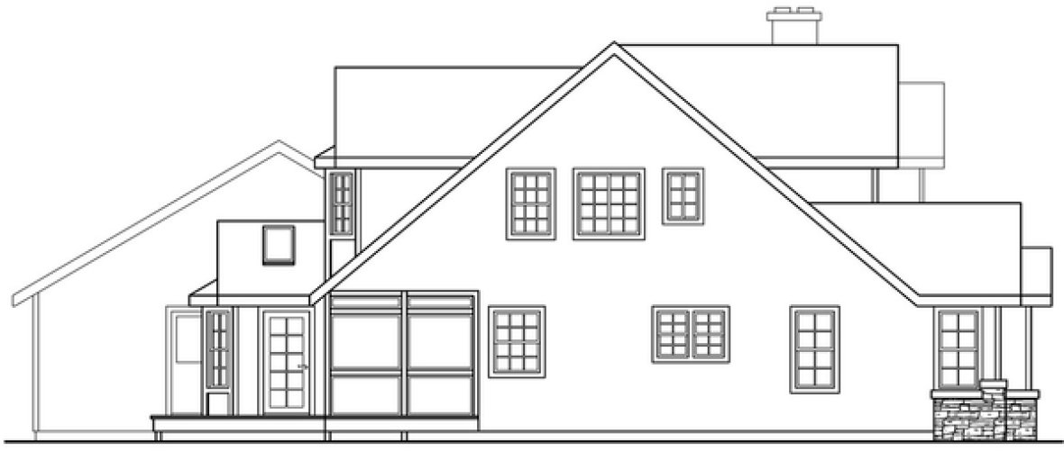 Left Elevation for House Plan #341923