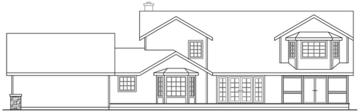 Rear Elevation for House Plan #341923