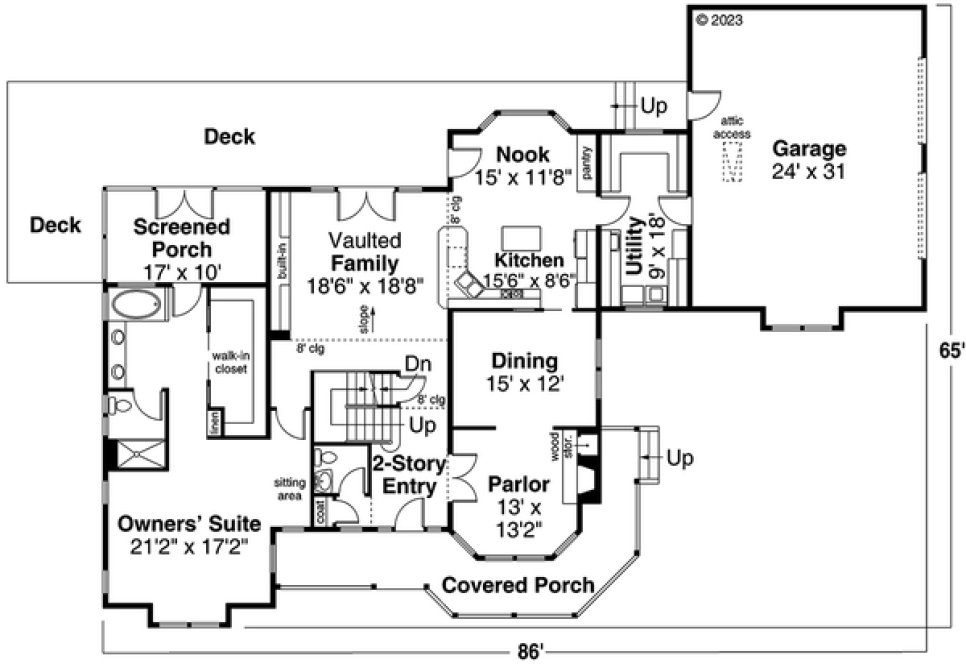 Main Floor Plan for House Plan #341923