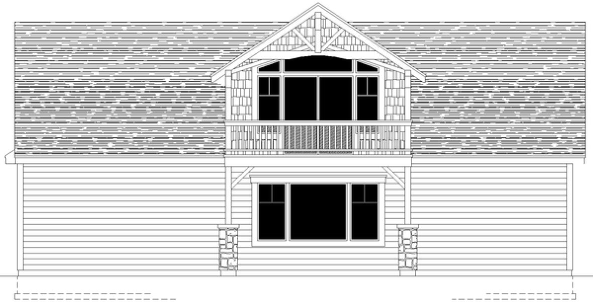 Rear Elevation for House Plan #800262