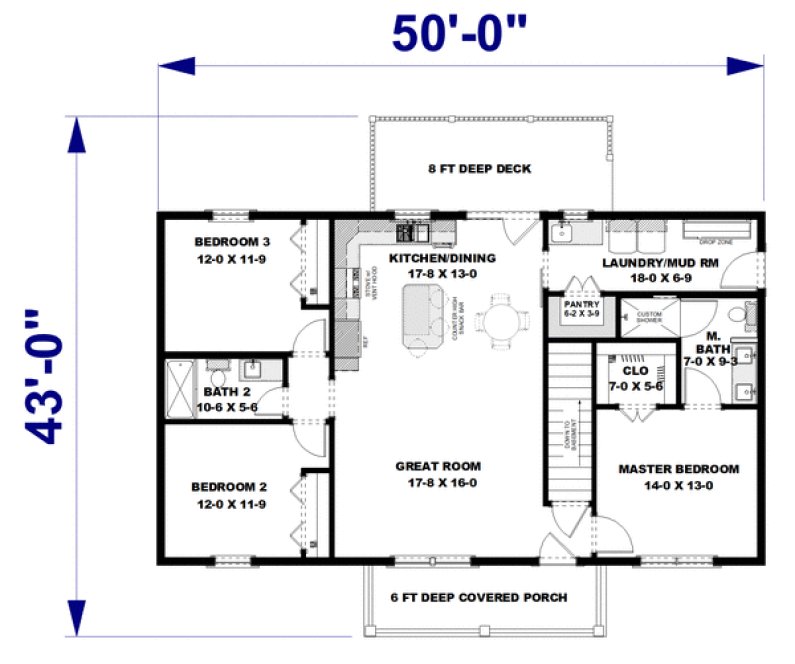 Main Floor Plan for House Plan #432041