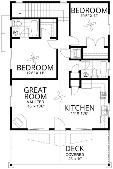 Second Floor Plan for House Plan #806102