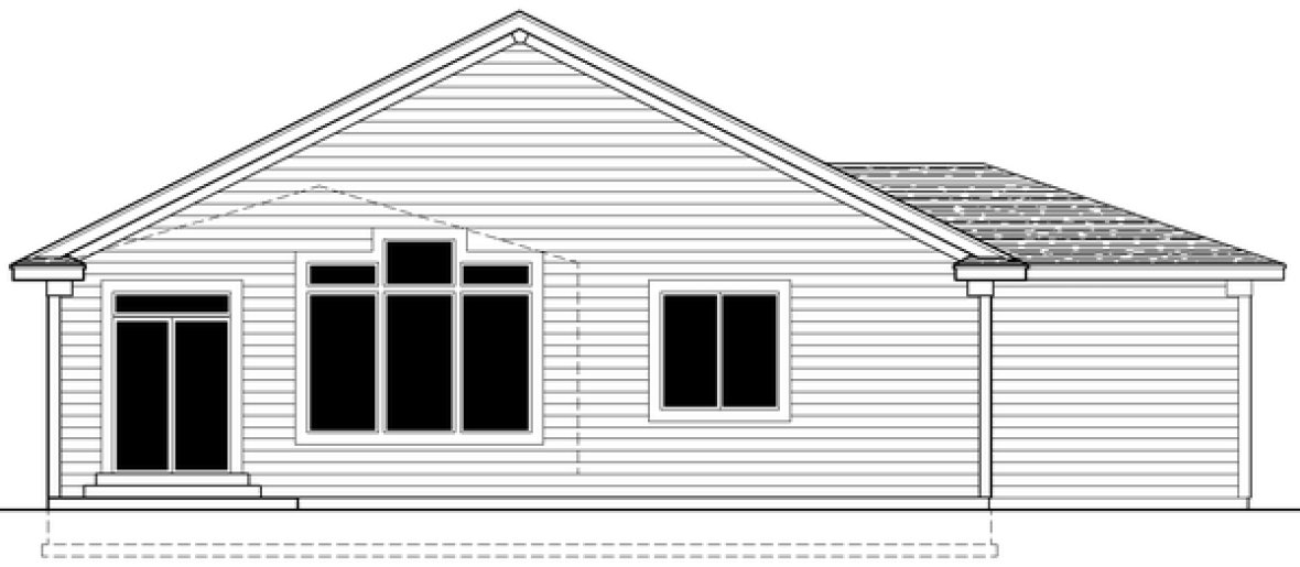 Rear Elevation for House Plan #800321