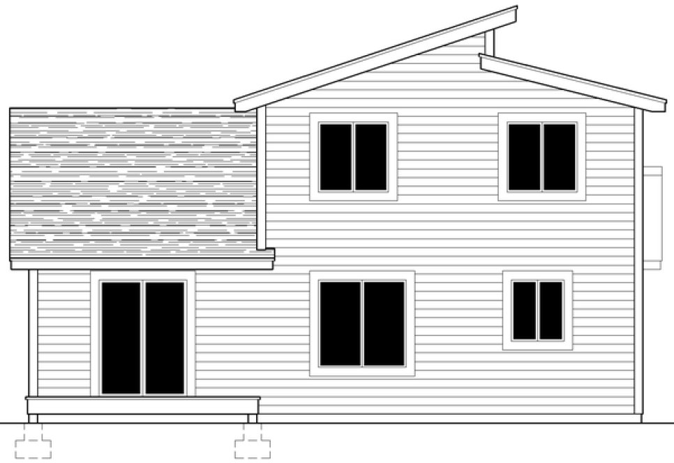 Rear Elevation for House Plan #808341