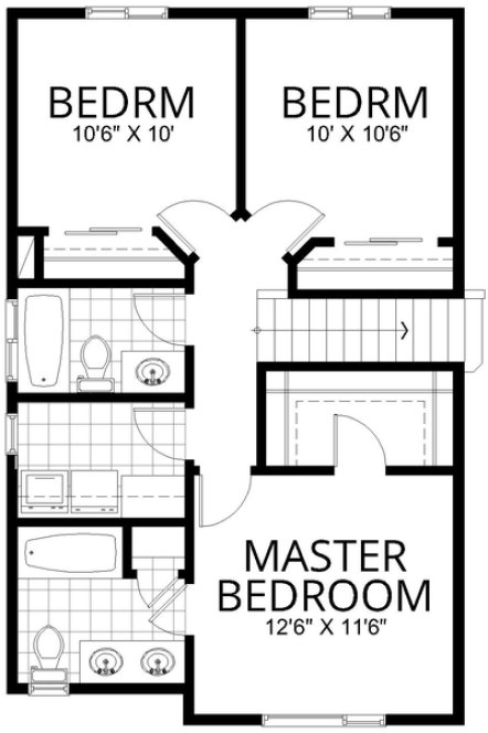 Second Floor Plan for House Plan #808341
