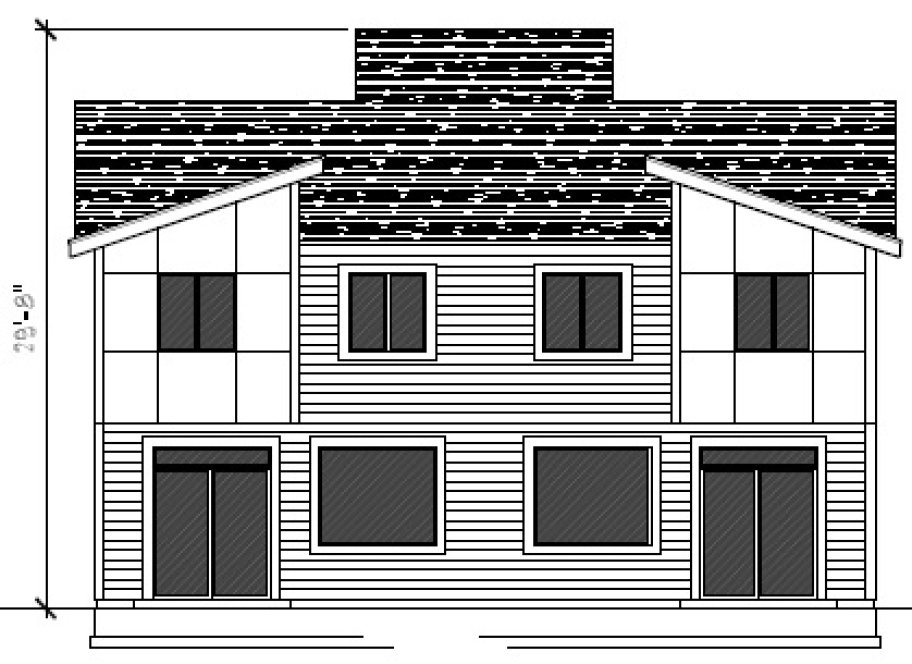 Rear Elevation for House Plan #808172
