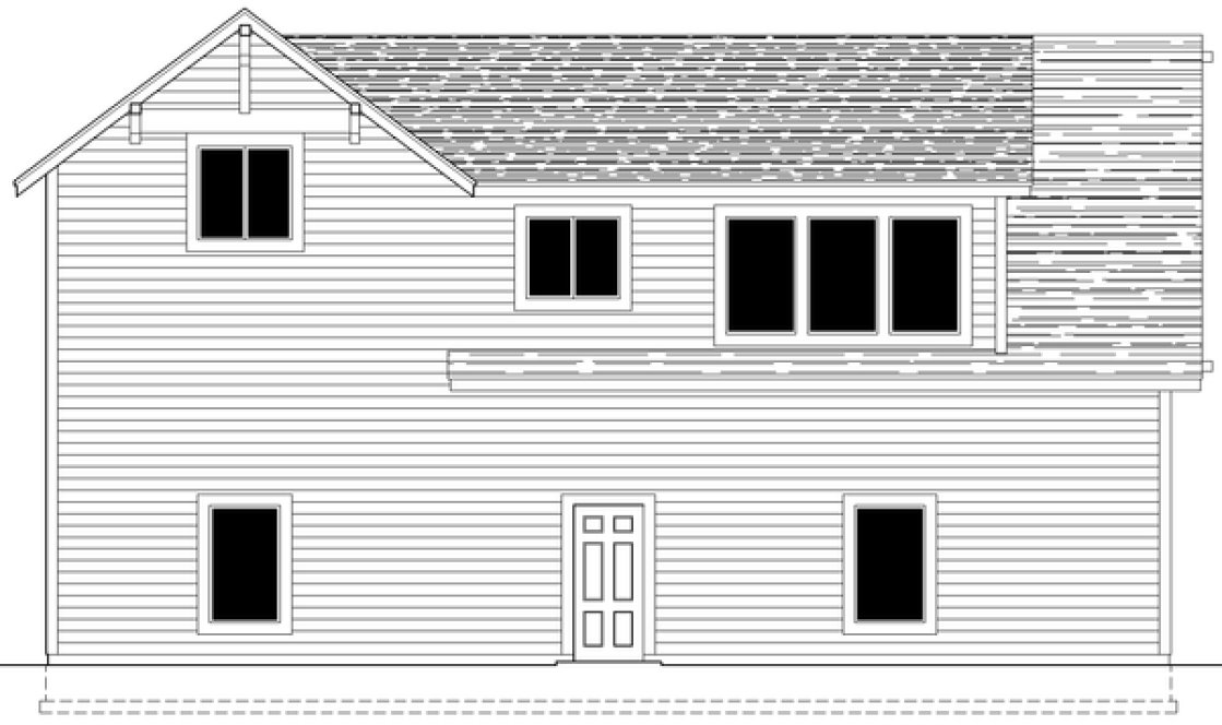 Rear Elevation for House Plan #809633