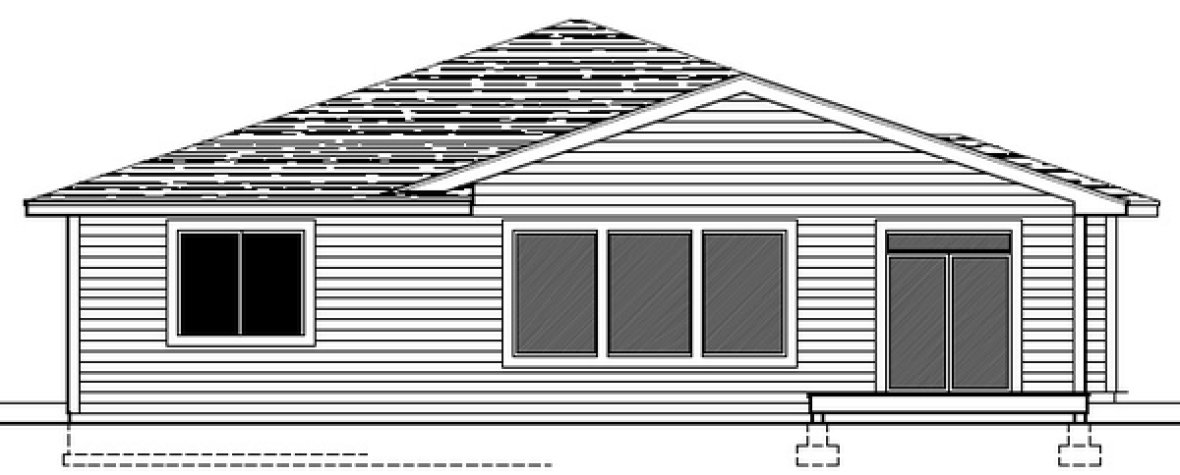 Rear Elevation for House Plan #808461