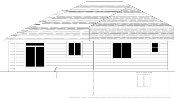 Rear Elevation for House Plan #803641