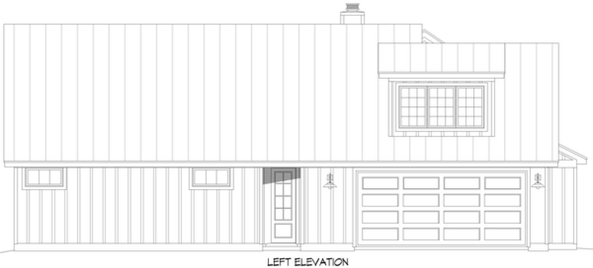 Left Elevation for House Plan #697932