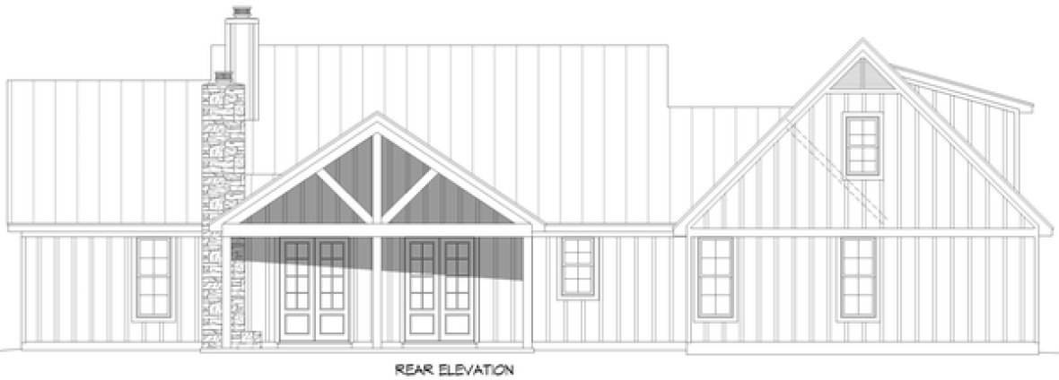 Rear Elevation for House Plan #697932