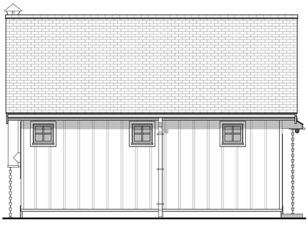 Rear Elevation for House Plan #592760