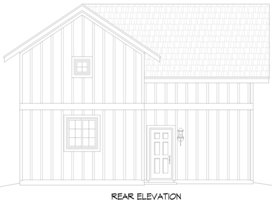 Rear Elevation for House Plan #697911